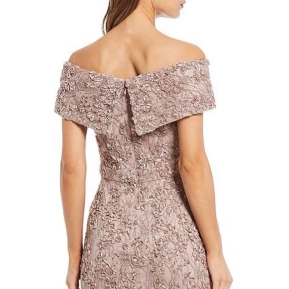 Xscape Off-Shoulder Lace Maxi Dress - Beige - Picture 2 of 7